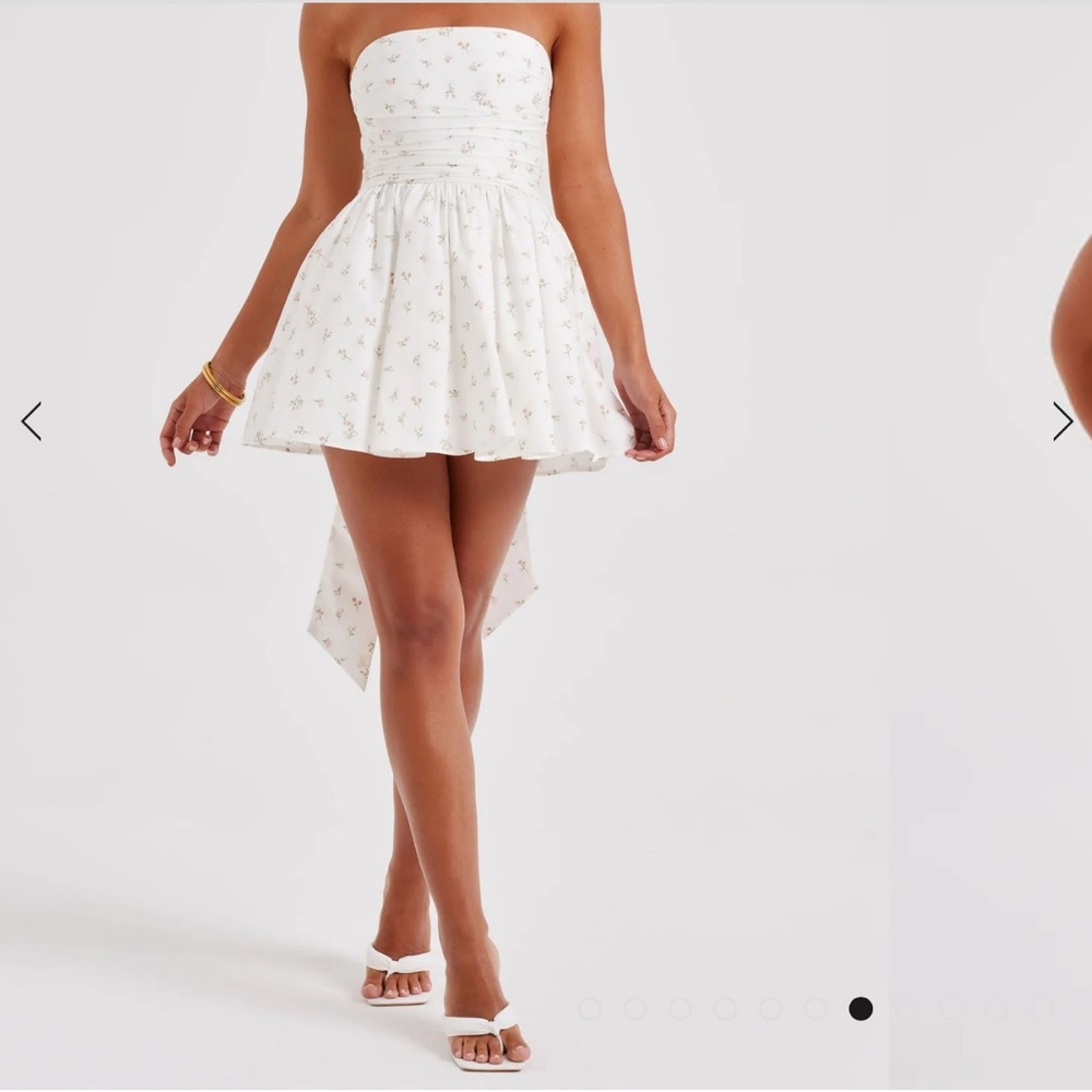 White Strapless Mini Dress w/ Bow - NEW - SIZE XL